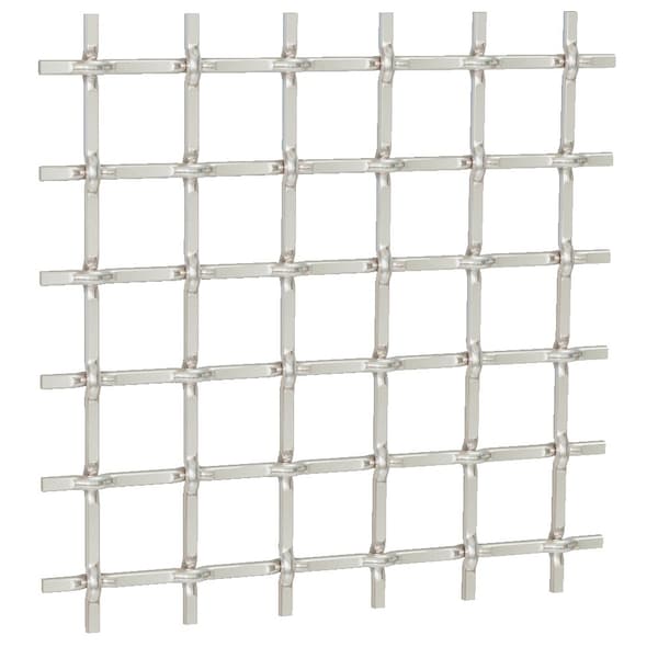Designs Of Distinction .5in Round Single Square Decorative Grille - Satin Nickel, 24in W x 72in L Sheet 01SQ2472214FSN1 - main